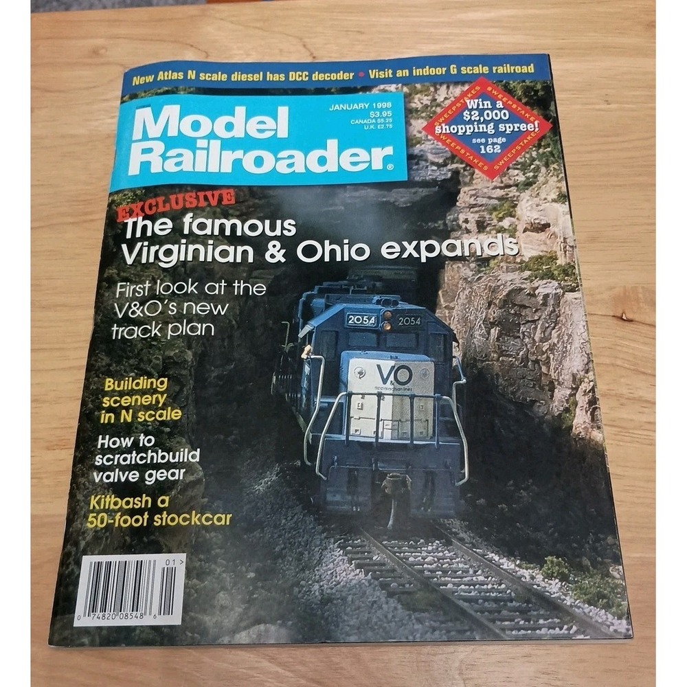 Model Railroader Magazine January 1998 Super N Scale Layout V&O Track Plan